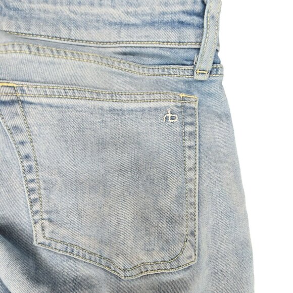 Rag & Bone Jeans Boyfriend Light Wash Distressed Raw Hem Womans Size 27 VL1019 - Picture 11 of 12